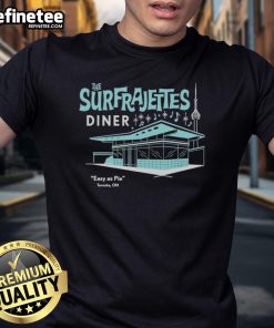 Official The Surfrajettes Diner Easy As Pie Toronto ON T-Shirt featuring vibrant retro design and band logo.