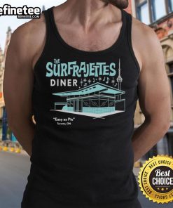 Official Surfrajettes Diner 'Easy as Pie' tank top in Toronto, ON, featuring vibrant colors and retro diner design.