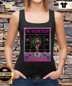 Alt Text: Official The Velveteers Tour Washington August 12, 2025 poster on a stylish tank top, showcasing vibrant design.