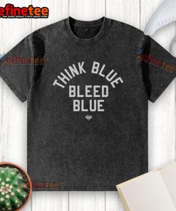 Alt Text: Official Think Blue Bleed Blue washed t-shirt featuring a stylish design, perfect for casual wear and brand enthusiasts.