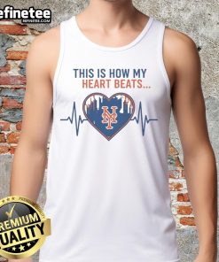 Official New York Mets tank top featuring 'This Is How My Heart Beats' design, perfect for fans and summer wear.