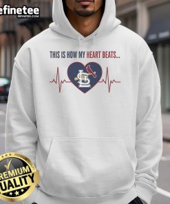 Official St. Louis Cardinals hoodie with 'This Is How My Heart Beats' design, perfect for fans supporting their team.