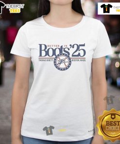 Alt Text: Official Thomas Rhett 2025 Better In Boots Boston Ladies Tee featuring stylish design for country music fans.