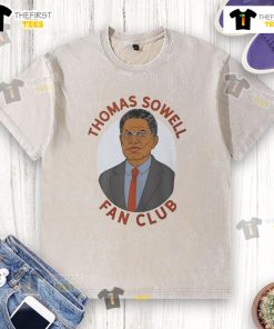 Official Thomas Sowell Fan Club washed t-shirt featuring a stylish design and vibrant colors for fans of Thomas Sowell.