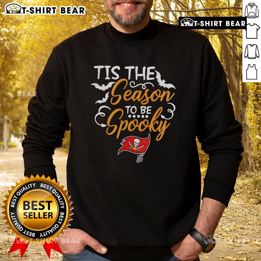 Official Tis The Season To Be Spooky Tampa Bay Buccaneers Sweatshirt Official Tis The Season To Be Spooky Tampa Bay Buccaneers sweatshirt featuring festive Halloween-themed design.