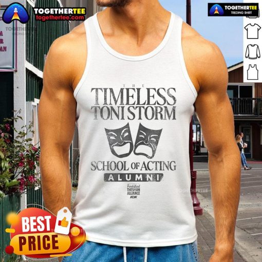 Alt Text: Official Toni Storm Timeless tank top featuring a stylish design from the School of Acting collection.