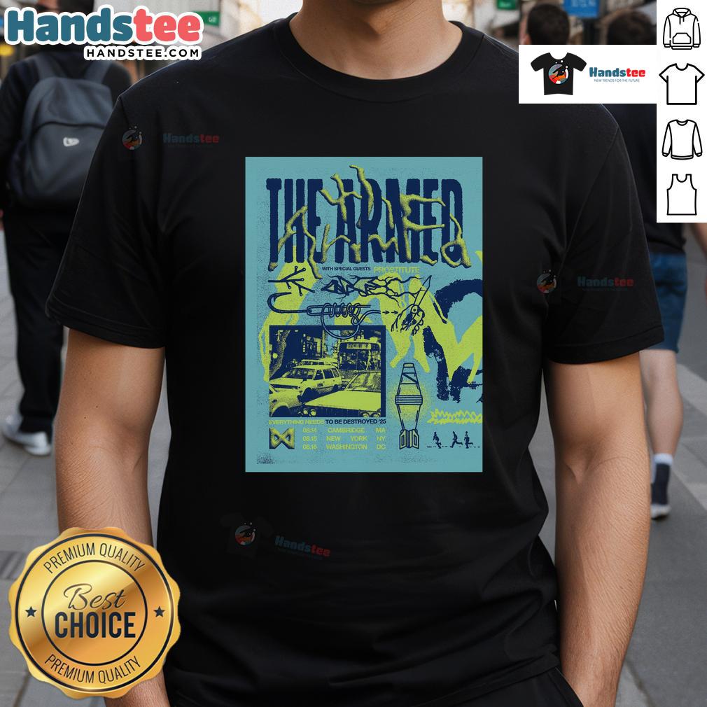 Official Tour August 2025 The Armed Poster T Shirt Official Tour August 2025 The Armed Poster T-Shirt featuring vibrant artwork and tour details for fans.