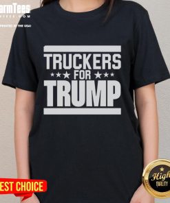 Alt Text: Official Truckers For Trump Ladies Tee featuring a bold design and vibrant colors, perfect for supporters.