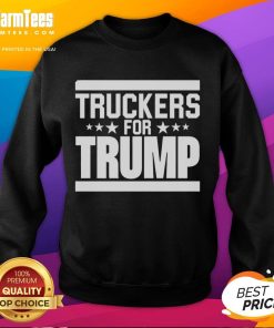 Official Truckers For Trump sweatshirt featuring bold logo design, perfect for supporters of the movement.