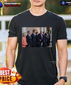 Official Trump Zelenskyy and European leaders meeting T-shirt featuring iconic images and event details for collectors.