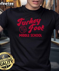 Alt Text: Official Turkey Foot TF Middle School T-Shirt featuring school colors and logo, perfect for students and spirit wear.