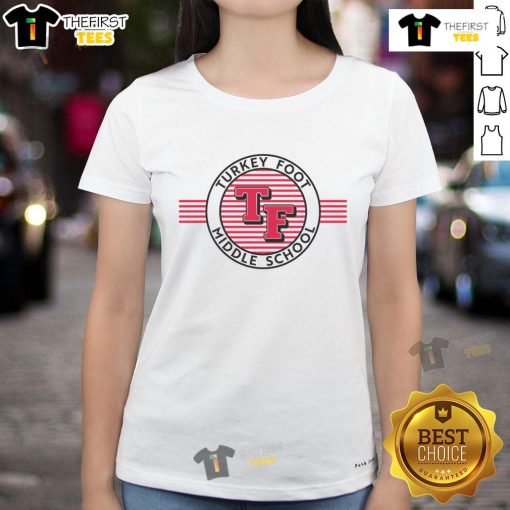 Official Turkey Foot TF Stripes Ladies Tee featuring a stylish design, perfect for casual wear and outdoor activities.