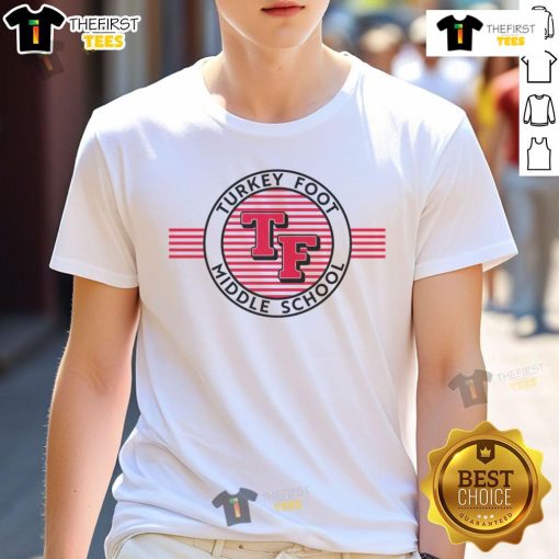 Alt Text: Official Turkey Foot Tf Stripes T-Shirt featuring a stylish striped design, perfect for casual wear and outdoor adventures.