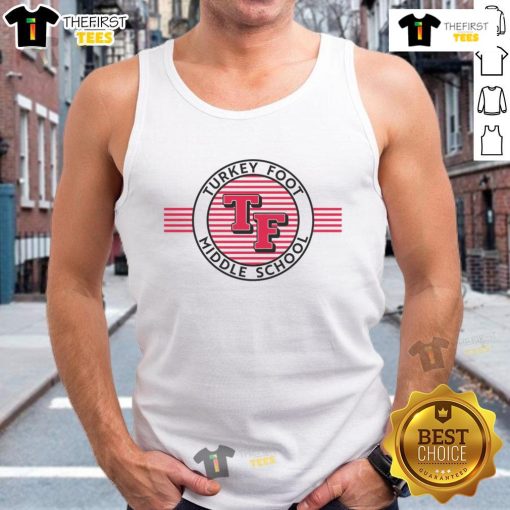 Official Turkey Foot TF Stripes Tank Top featuring vibrant stripes and a comfortable fit, perfect for casual wear.