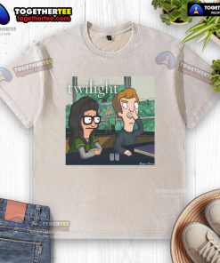 Alt Text: Official Twilight X Bob's Burgers Tweenlight Movie washed t-shirt featuring unique graphic design for fans.