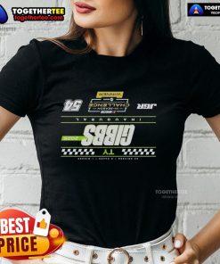 Alt Text: Official TY Gibbs Checkered 2025 NASCAR Cup Series In-Season Challenge Winner Ladies Tee, stylish and sporty design.