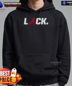 Official TY Simpson wearing Alabama Lack logo hoodie, showcasing team spirit and style at a game.