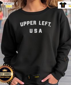 Official Upper Left USA Sweatshirt in navy blue, featuring a stylish design with the USA logo on the front.