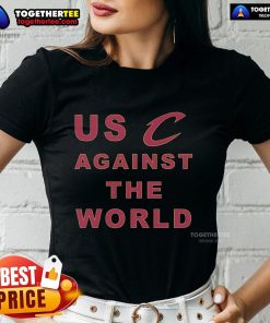 Official US Against The World Cleveland Cavaliers ladies tee featuring team logo and stylish design for female fans.