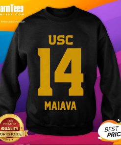 Official USC Trojans football sweatshirt featuring Jayden Maiava, number 14, perfect for fans and game day apparel.