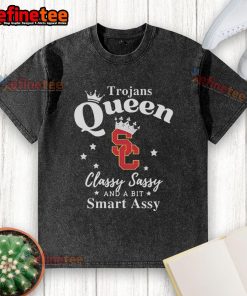 Official USC Trojans Queen Classy Sassy and a Bit Smart Assy washed t-shirt with vibrant team colors and stylish design.