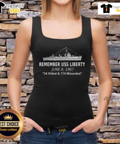USS Liberty Remember June 8, 1967 tank top featuring historical design and political significance for maritime history.