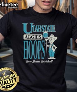 Official Utah State Aggies Barn Burner Farmer Hoops T-Shirt featuring vibrant team colors and logo for loyal fans.