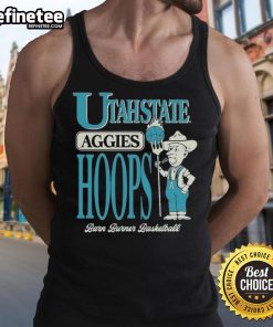 Official Utah State Aggies Barn Burner Farmer Hoops Tank Top featuring team colors and logo, perfect for game day.