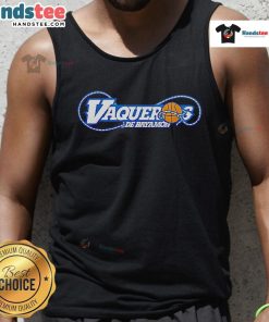 Alt Text: Official Vaqueros de Bayamn BSN 2025 tank top featuring team colors and logo, perfect for basketball fans.