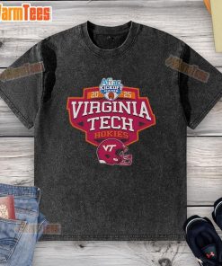 Official Virginia Tech Hokies 2025 Aflac Kickoff Game 2 washed t-shirt featuring team colors and logo.