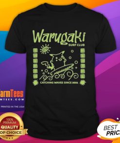 Alt Text: Official Warugaki Surf Club Pikachu T-Shirt featuring vibrant design, perfect for catching waves since 2021.