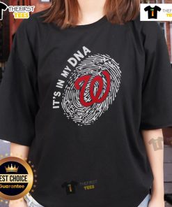 Official Washington Nationals In My DNA Ladies Tee featuring team logo and stylish design for passionate fans.