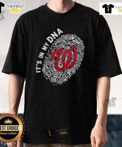 Official Washington Nationals In My DNA T-Shirt featuring team colors and logo, perfect for fans and sports enthusiasts.