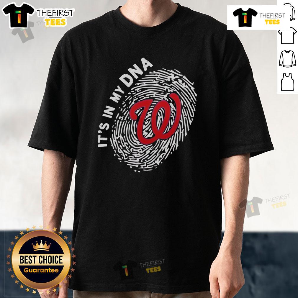 Official Washington Nationals In My Dna T Shirt Official Washington Nationals In My DNA T-Shirt featuring team colors and logo, perfect for fans and sports enthusiasts.