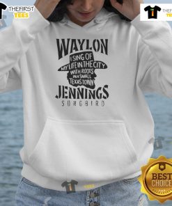 Alt Text: Official Waylon Jennings Songbird Cowboy Hoodie featuring iconic design and vintage style for country music fans.