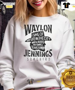 Official Waylon Jennings Songbird Cowboy Sweatshirt featuring classic design and vibrant colors for fans of country music.