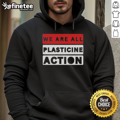 Official We Are All Plasticine Action Hoodie in vibrant colors, showcasing stylish design perfect for casual wear.