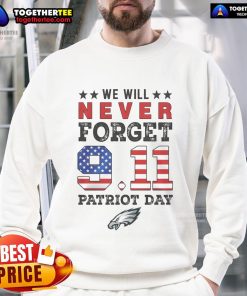 Official Philadelphia Eagles sweatshirt for Patriot Day honoring 9/11, featuring a unique design and vibrant team colors.
