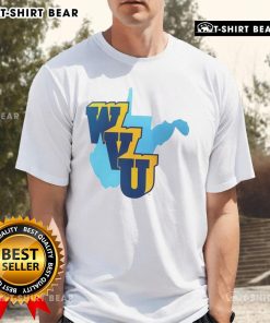 Alt Text: Official West Virginia Mountaineers Football 1965 Throwback T-Shirt featuring vintage logo and classic design.