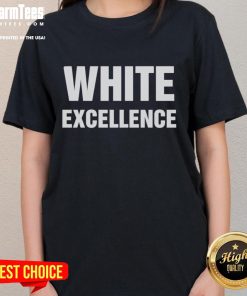 Official White Excellence Ladies Tee featuring a stylish design, perfect for casual outings and celebrating empowerment.