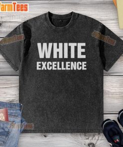 Official White Excellence Washed T-Shirt featuring a classic fit and soft fabric, perfect for casual wear.