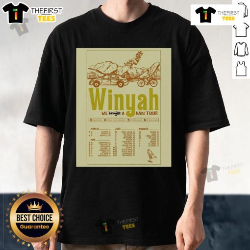 Official Winyah Summer 2025 Tour 'We Bought A Van' poster T-shirt featuring vibrant graphics and tour details.
