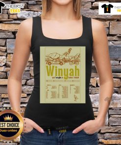 Official Winyah Summer 2025 Tour poster on a tank top featuring 'We Bought A Van' theme, vibrant colors and design.