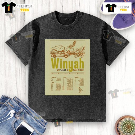 Official Winyah Summer 2025 Tour poster featuring 'We Bought A Van' theme on a washed t-shirt design.