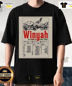 Alt Text: Official Winyah We Bought A Van Tour 2025 poster design featured on a stylish t-shirt.