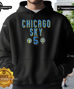 Alt Text: Official WNBA Chicago Sky Angel Reese 5 Style Hoodie showcasing unique design and team colors.
