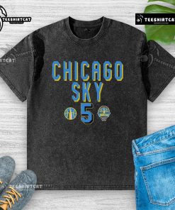 Official WNBA Chicago Sky Angel Reese 5 Style Washed T-Shirt featuring team colors and logo, perfect for fans.