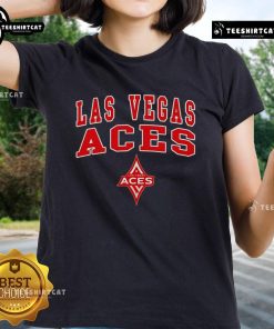 Alt Text: Official WNBA Las Vegas Aces girls basketball ladies tee featuring team logo and vibrant design for fans.