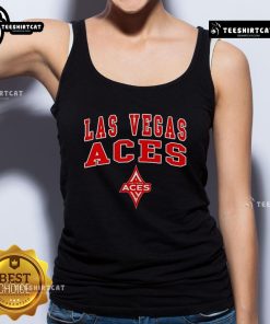 Official WNBA Las Vegas Aces girls basketball tank top featuring vibrant colors and team logo, perfect for fans.