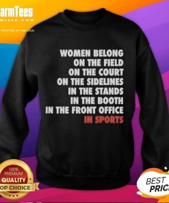 Official Women Belong On The Field In Sports Sweatshirt showcasing a stylish design for female athletes and sports enthusiasts.